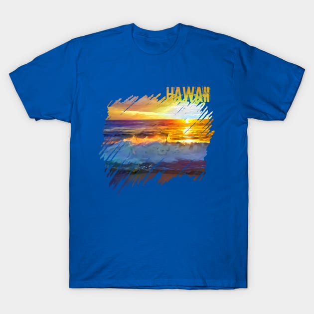 Sunset. Hawaian Vacation. T-Shirt by ArtlyStudio